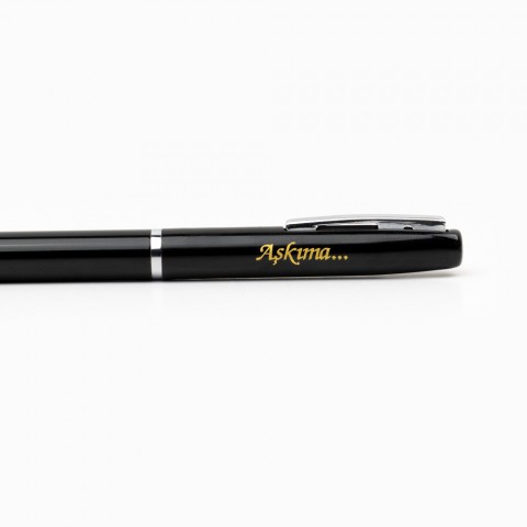 Steelpen "Aşkıma" Baskılı Tükenmez Kalem - Siyah