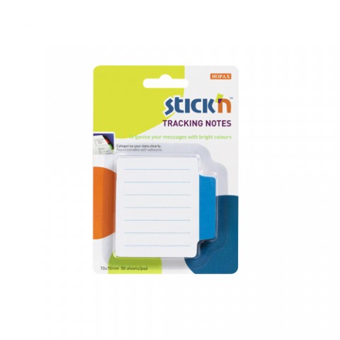 Stickn Tracking Notes Yapışkanlı Çizgili Not Kağıtları Mavi 21485