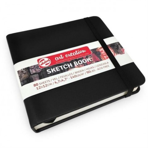 Talens Art Creation Sketch Book 12x12cm 140g 80yp Sert Kapak Eskiz Defteri Siyah / 9314004M