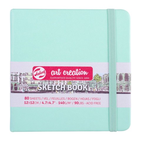 Talens Art Creation Sketch Book 12x12cm 140gr 80yp Sert Kapak Eskiz Defteri Nane Yeşili/ RT9314034M