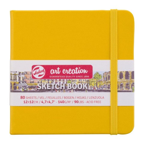 Talens Art Creation Sketch Book 12x12cm 140gr 80yp Sert Kapak Eskiz Defteri Sarı/ RT9314114M