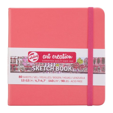 Talens Art Creation Sketch Book 12x12cm 140gr 80yp Sert Kapak Eskiz Defteri Somon/ RT9314314M