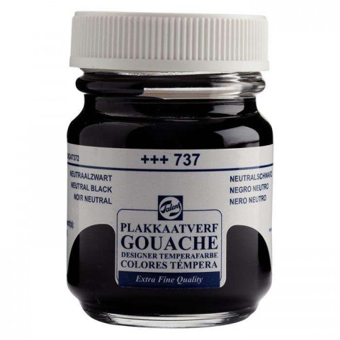 Talens Gouache Jar 50ml Guaj Boya Neutral Black / 737
