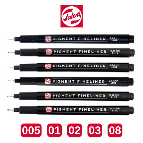 Talens Pigment Fineliner 6'lı Teknik Çizim Kalemi /