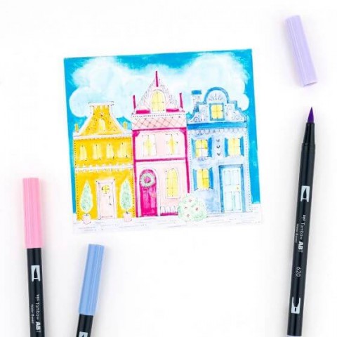 Tombow ABT Dual Brush Pen Grafik Kalemi 10'lu Set - Pastel Colors