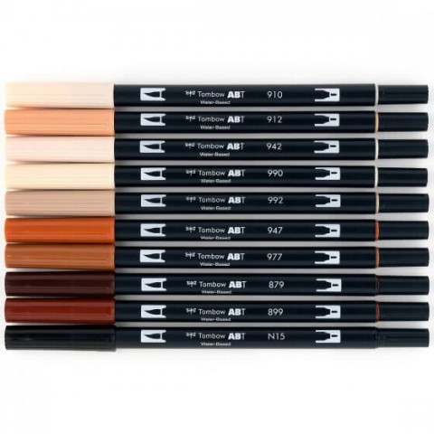 Tombow ABT Dual Brush Pen Grafik Kalemi 10'lu Set - Portrait