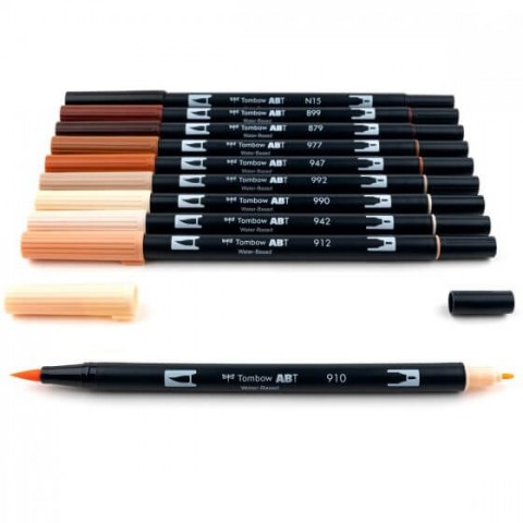 Tombow ABT Dual Brush Pen Grafik Kalemi 10'lu Set - Portrait