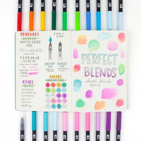 Tombow ABT Dual Brush Pen Grafik Kalemi 20'li Set - Perfect Blends