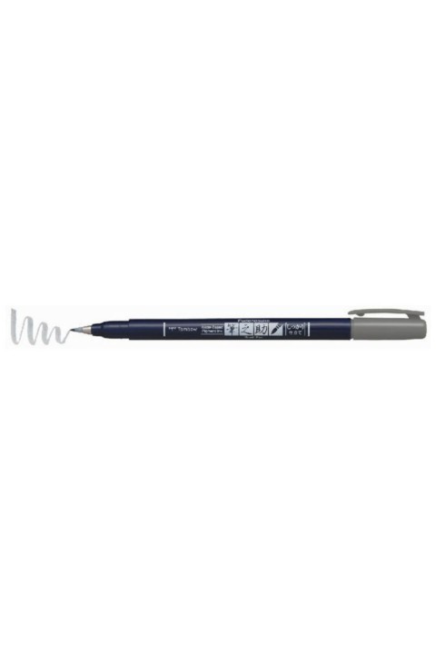 Tombow Fudenosuke Brush Pen Fırça Uçlu Kalem Sert Uç - Gri