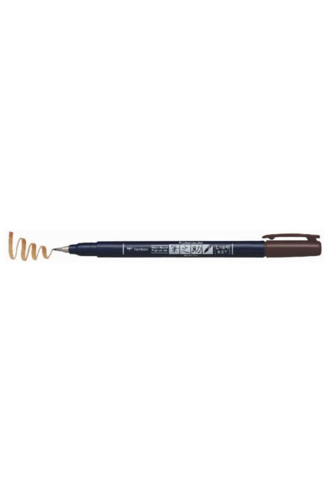 Tombow Fudenosuke Brush Pen Fırça Uçlu Kalem Sert Uç - Kahverengi