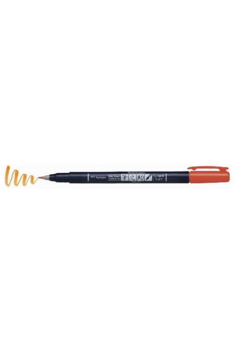 Tombow Fudenosuke Brush Pen Fırça Uçlu Kalem Sert Uç - Turuncu