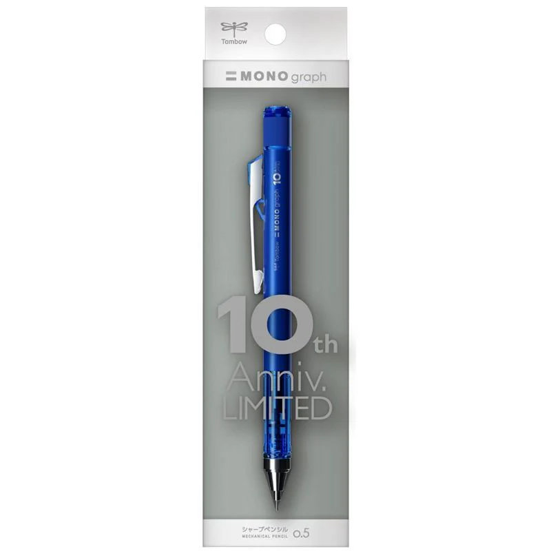 Tombow Mono Graph Limited Edition 10. Anniversary Neutral 0.5mm Mekanik Kurşun Kalem Mavi / DPA-164
