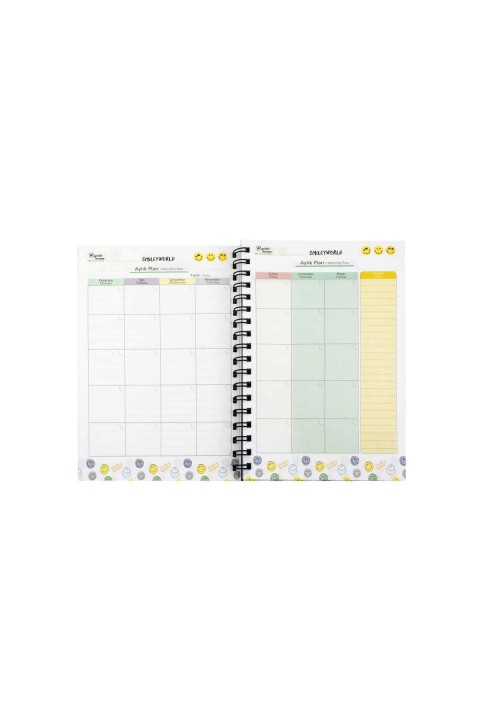 UMUR Planlayıcı defter Sticer Aylık Haftalık Yıllık Sert Kapak Sipiralli 100 yaprak 17x24 cm / B-30