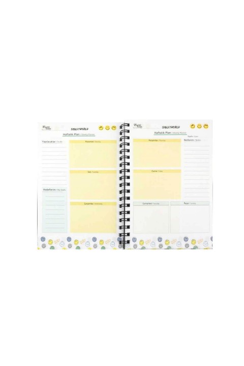 UMUR Planlayıcı defter Sticer Aylık Haftalık Yıllık Sert Kapak Sipiralli 100 yaprak 17x24 cm / B-30