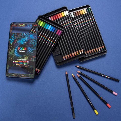 Uni Ball Posca Kuru Boya Kalemi 36lı Kalem Kutu Set / KPE-200 36C