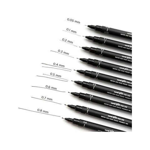 Uniball Pin Akrilik Uçlu Teknik Çizim Kalemi 0.9mm