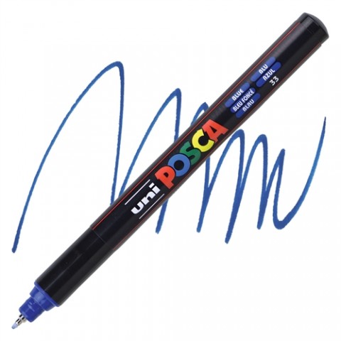 Uniball Posca 0.7mm Fine Poster Markörü Mavi (33) / PC1MR