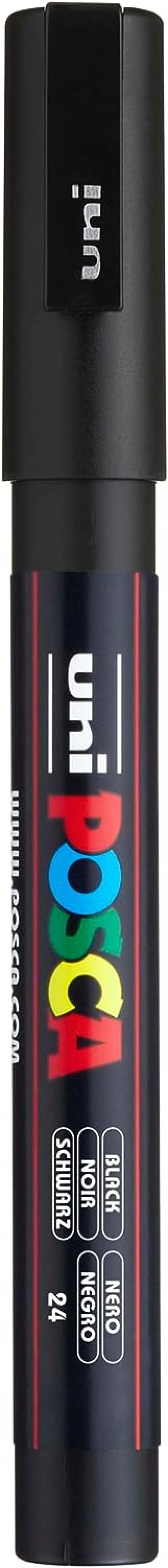 Uniball Posca 0.9-1.3mm Yuvarlak Uçlu Poster Markörü Siyah/ PC3M