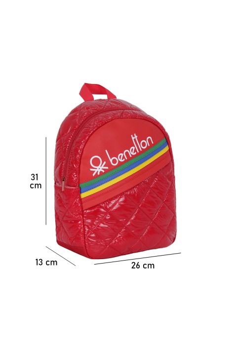 United Colors of Benetton 2021 Yeni Sezon Anaokulu Çantası Kapitone Kırmızı 70241