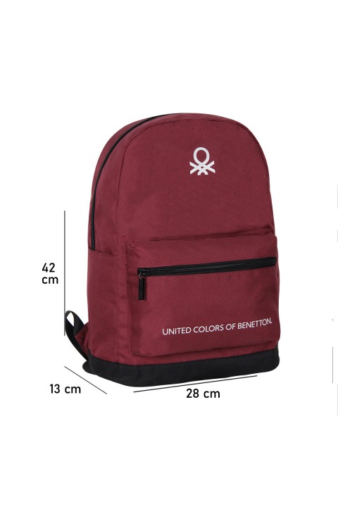 United Colors of Benetton 2021 Yeni Sezon Casual Sırt Çantası Bordo 70413