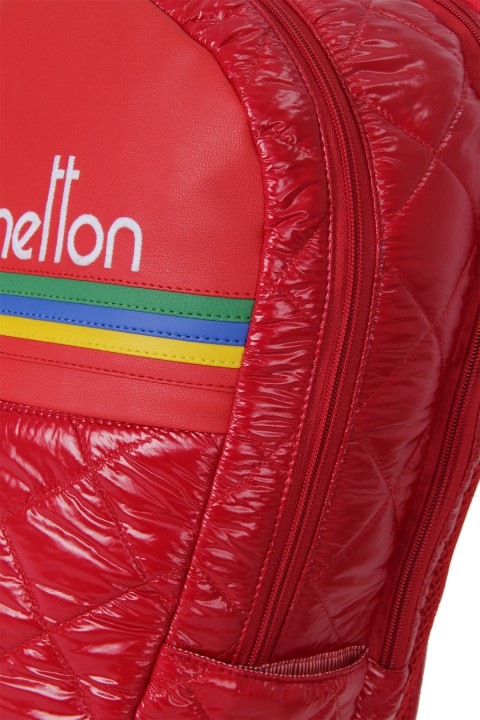 United Colors of Benetton 2021 Yeni Sezon Okul Çantası Kapitone Kırmızı 70236