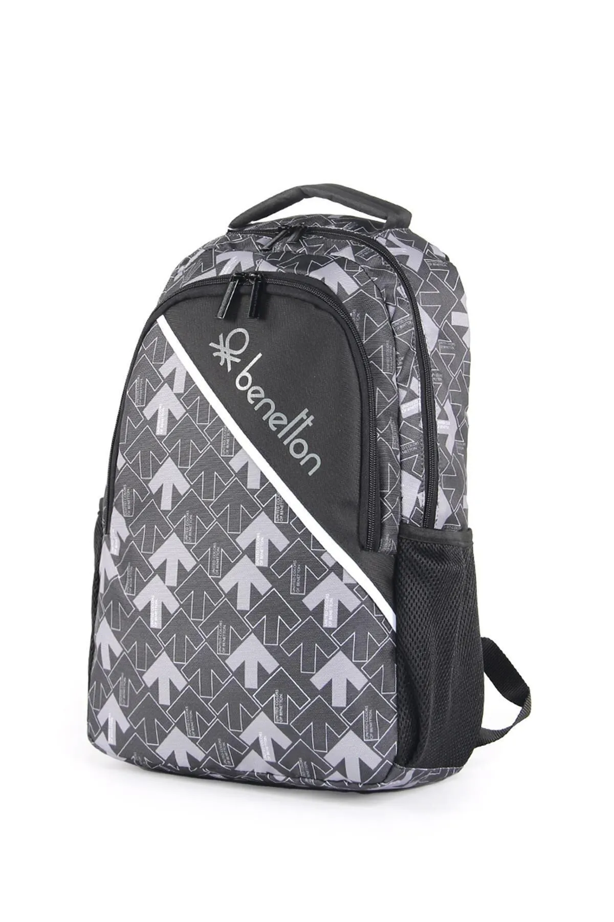United Colors of Benetton Çift Bölmeli Okul Sırt Çantası Siyah Ok / 03739