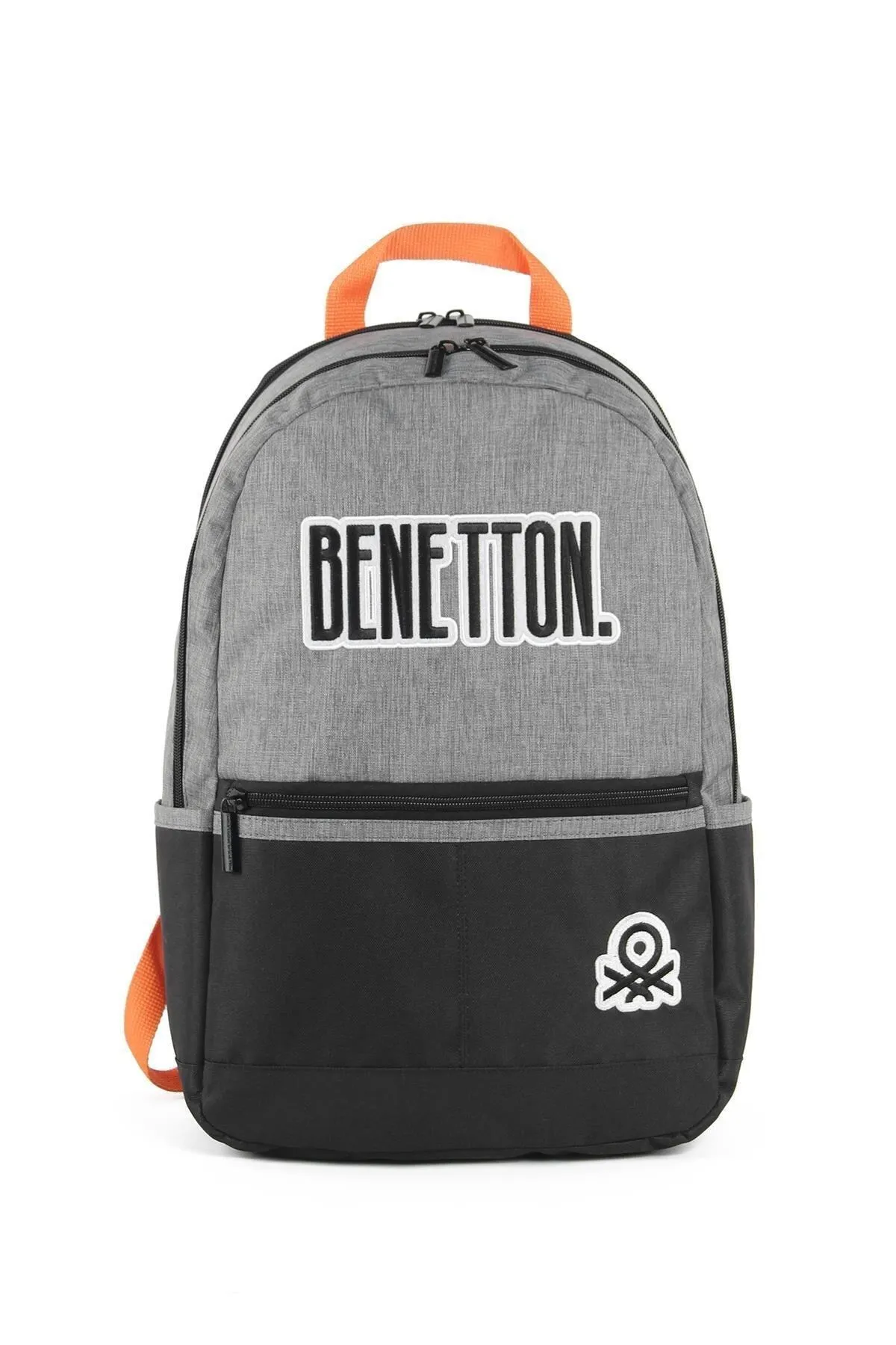 United Colors of Benetton Çift Bölmeli Unisex Okul Sırt Çantası Gri-Siyah / 03857