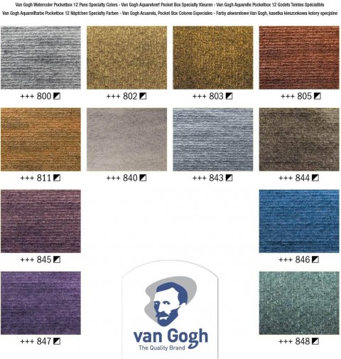 Van Gogh 12'li Metalik Renk Tablet Sulu Boya Seti Plastik Kutulu / 20808640