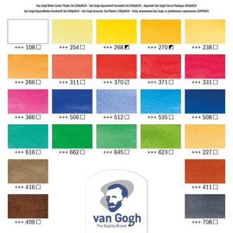 Van Gogh 24'lü Tablet Sulu Boya Seti Plastik Kutulu / 20808624