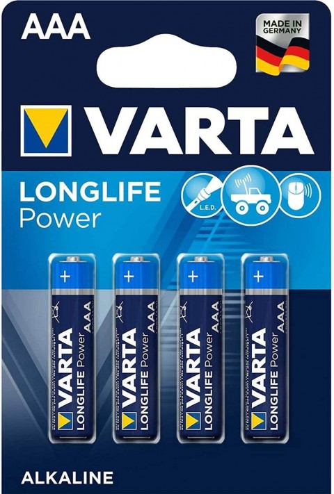 Varta AAA Longlife Power 4'lü Alkaline İnce Pil - Mavi Varta AAA Longlife Power 4'lü Alkaline İnce Pil - Mavi