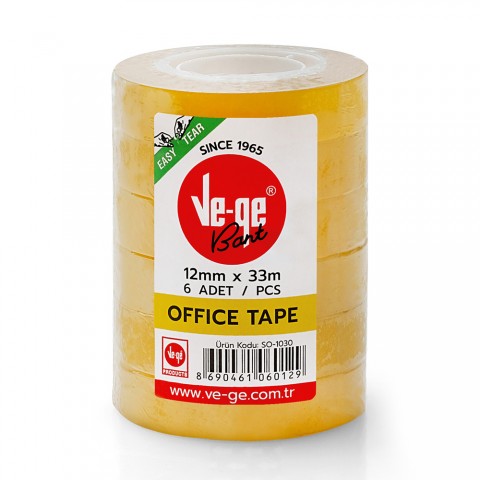 Vege Selefon Bant Office Tape 12x33m ( 6'lı Paket)
