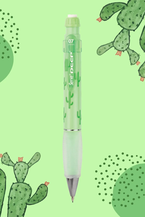 Serve Deep 0.7mm Mekanik Kurşun Kalem Elma Yeşili Kaktüs