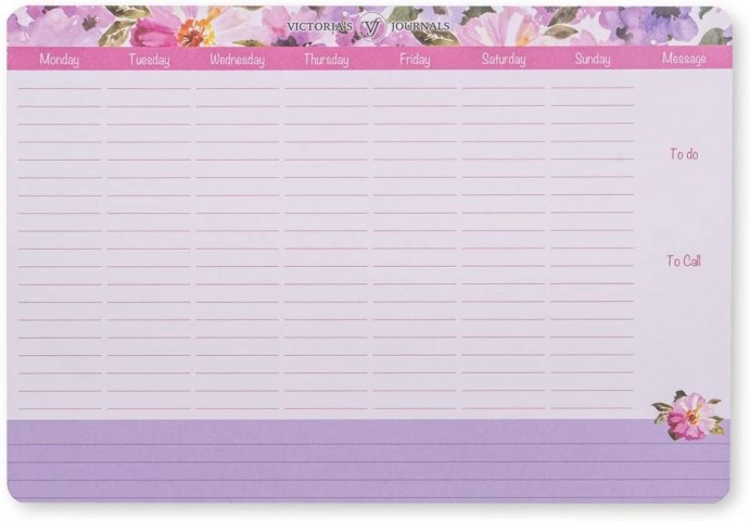 Victoria's Journals Weekly Planner - Water Color Pink