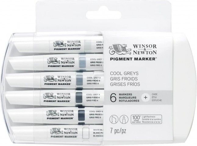 Winsor Newton 6'lı Pigment Marker Cool Greys / 0290042