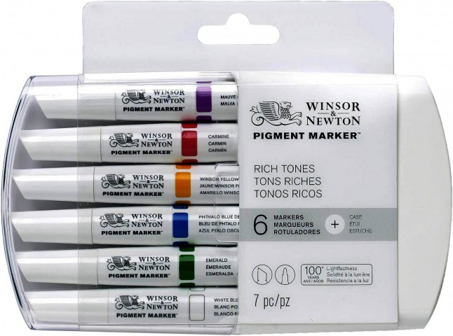 Winsor Newton 6'lı Pigment Marker Rich Tones / 0290043