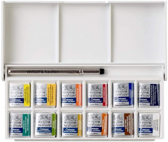 Winsor Newton Cotman 12 Renk Cep Tipi (yarım Boy) Tablet Sulu Boya