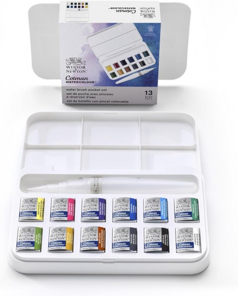 Winsor Newton Cotman 12'li Pocket Brush Sulu Boya Seti Winsor Newton Cotman 12'li Pocket Brush Sulu Boya Seti