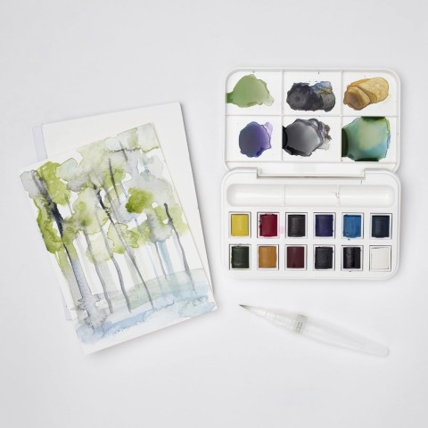Winsor Newton Cotman 12'li Pocket Brush Sulu Boya Seti Winsor Newton Cotman 12'li Pocket Brush Sulu Boya Seti