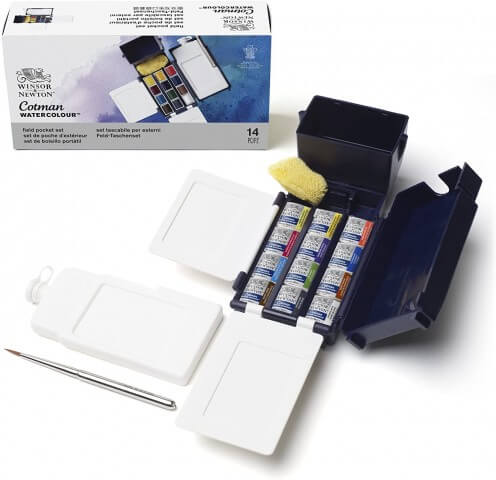 Winsor Newton Cotman Field Box (Kır Tipi) 12'li Suluboya Yarım Tablet