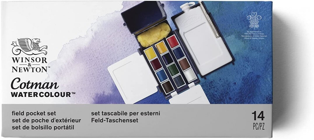 Winsor Newton Cotman Field Box (Kır Tipi) 12'li Suluboya Yarım Tablet