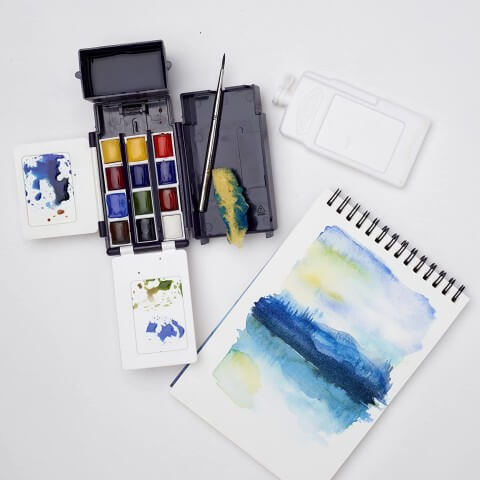 Winsor Newton Cotman Field Box (Kır Tipi) 12'li Suluboya Yarım Tablet