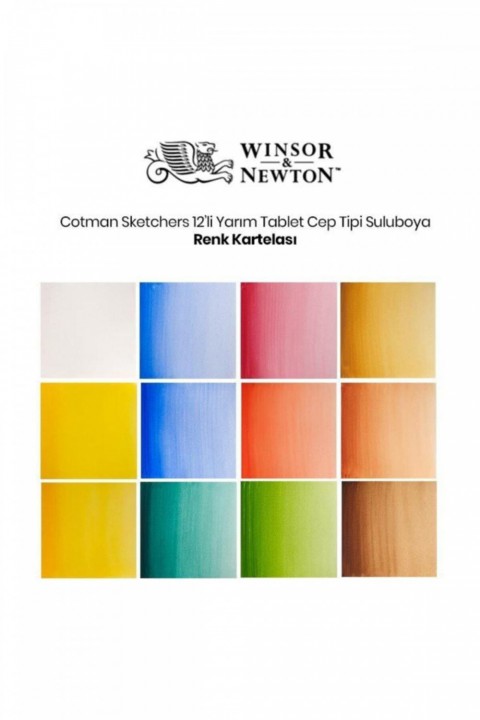 Winsor & Newton Cotman Sketchers` Pocket Box 1/2 Tablet Sulu Boya 12 Renk