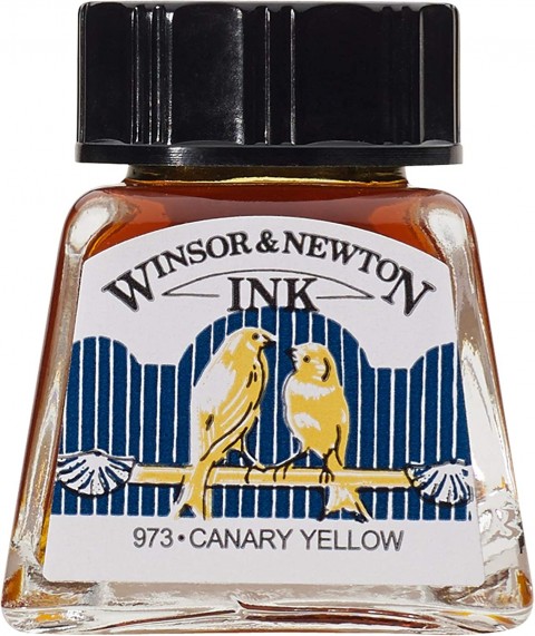 Winsor & Newton Drawing Ink Çizim Mürekkebi 14ml Canary Yellow 123