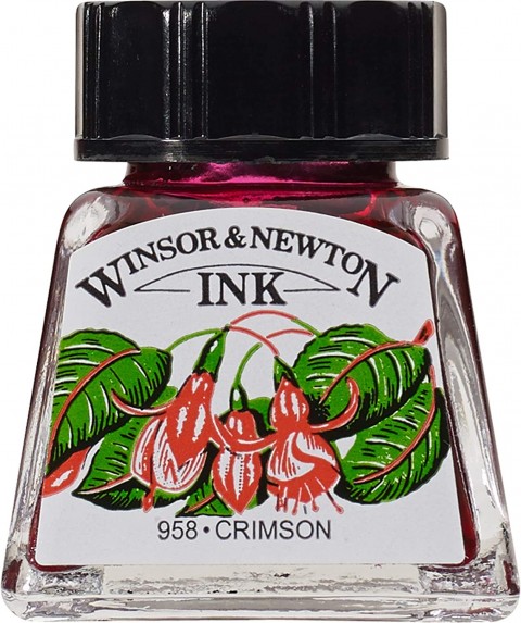 Winsor & Newton Drawing Ink Çizim Mürekkebi 14ml Crimson 203