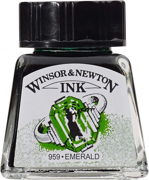 Winsor & Newton Drawing Ink Çizim Mürekkebi 14ml Emerald 235