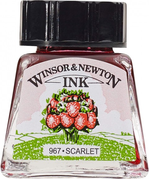 Winsor & Newton Drawing Ink Çizim Mürekkebi 14ml Scarlet 601