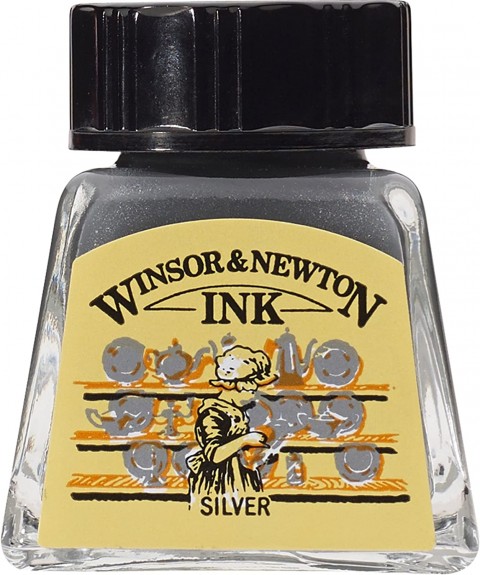 Winsor & Newton Drawing Ink Çizim Mürekkebi 14ml Silver 617