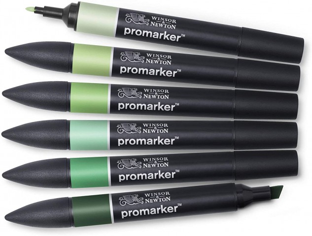 Winsor Newton Promarker 6'lı Green Tones / 0290158