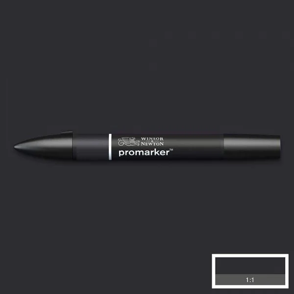 Winsor Newton Promarker Çift Uçlu Alkol Bazlı Grafik Çizim Kalemi Black 030 (XB)