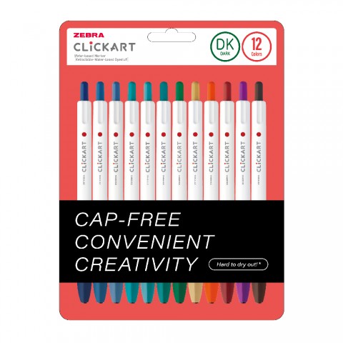Zebra ClickArt Market Pen 0.6mm 12'li Tükenmez Kalem Seti Dark Colours / WYSS22-12CZDK